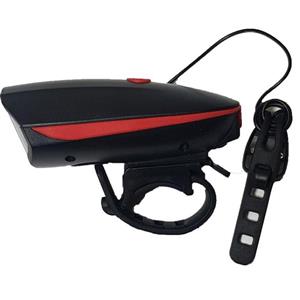 چراغ جلو دوچرخه شارژی بوق دار رنگ نارنجی 