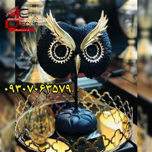 مجسمه جغد نقاب دار پلی استری 30 سانتی