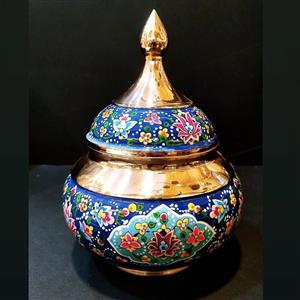 شکلات خوری مس پرداز ، پرداز  بسیار زیبا ، وزن تقریبی 370 گرم ، نانو رنگ ثابت