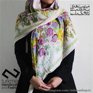 روسری ترکمن نخ ترک  طرح اجه نباتی