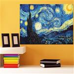 تابلو شاسی طرح نقاشی شب ستاره باران کد 100 سایز 30x40 سانتیمتر
