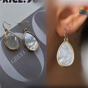 گوشواره صدف طبیعی جنس استیل رنگ ثابت