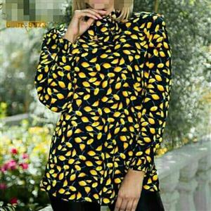 شومیز مجلسی طرح برگ پارچه سوپر سافت خارجی