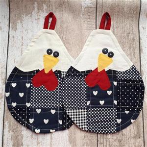 دستگیره های آشپزخانه چهل تیکه طرح خانم مرغه بسته های دو عددی