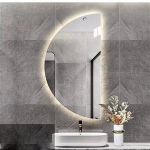 آینه بک لایت نیم دایره سلین با ابعاد 100*50 و آینه درجه یک