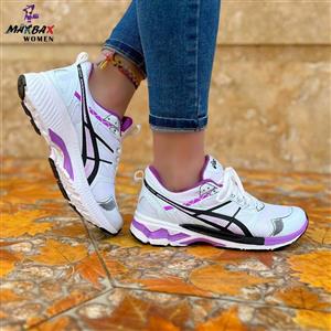 کتانی دخترانه ASICS سفید بنفش کد 12060