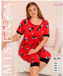 ست تیشرت و شلوارک راحتی زنانه سایز بزرگ نخپنبه ترک 02540