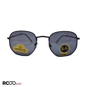 عینک آفتابی ریبن با فریم چندضلعی و مشکی و لنز دودی مدل 3548