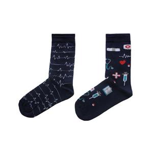جوراب طرح پزشکی ساقدار نخی لنگه به لنگه کد PH524.1
