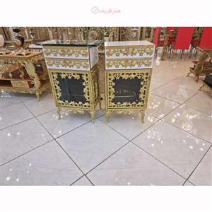 بوفه کوچک ویترینی روکش برنز رنگ ثابت و کیفیت درجه یک