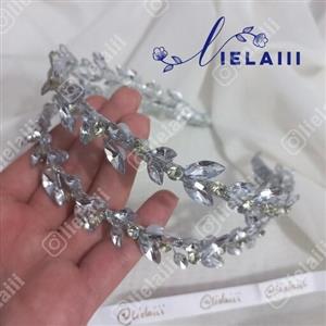 ریسه مو تاج عروس تل مجلسی ست ریسه مو و گوشوراه گل های شقایق نباتیlielaiii .