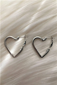 گوشواره قلب نقره ای