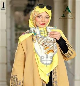 روسری ابریشم ژاکارد وارداتی طرح هرمس کد 6488