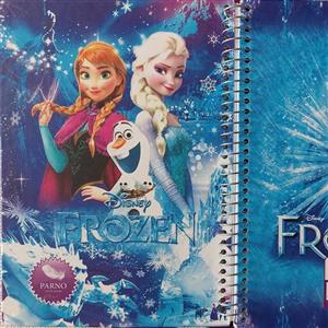 دفتر مشق 100 برگ جلد سخت،فنری،با طرح فروزن (آنا و السا)