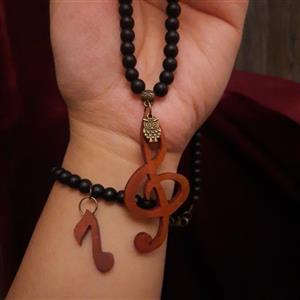 ست گردن آویز و دستبند نت های موسیقی