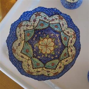 بستنی خوری (جام) مینا کاری  جنس(مس)۶ عددی