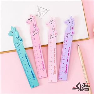 خط کش چوبی طرح اسب تک شاخ