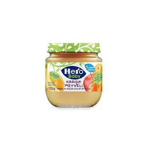 پوره میوه پرتقال،موز،سیب و زردآلو هرو بیبی hero baby
