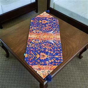 رانر مخمل آستر دار طرح  فرش درختی( سایز 35X105 ) منگوله دار