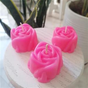 شمع گل رز 3عددی