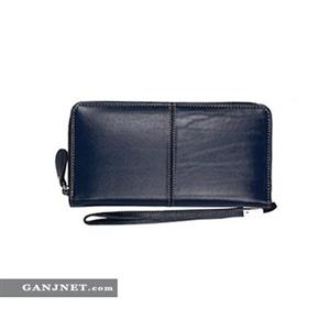 کیف پول زنانه دور زیپ دار رویال چرم کدW27-DarkBlue