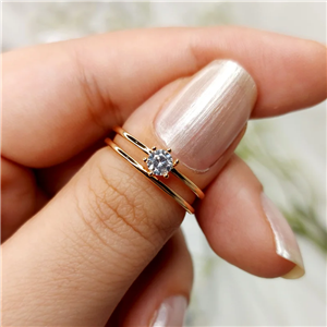 انگشتر دو لاین نگین دار