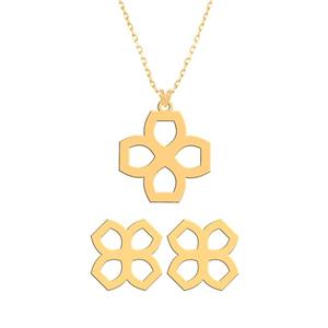 نیم ست طلا 18 عیار زنانه فرشته طرح اسلیمی WHSLZ-000049