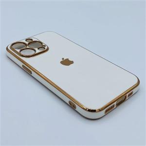 قاب گوشی iPhone 13 pro ایفون طرح ژله مای کیس گلد لاین دور طلایی محافظ لنز دار کد 12 