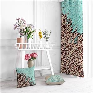 پرده مخمل  135x300 طرح  کالیگرافی فیروزه اییآرت مان