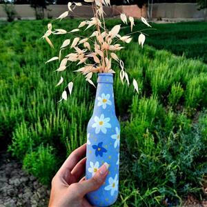 گلدان شیشه ای فانتزی طرح بابونه