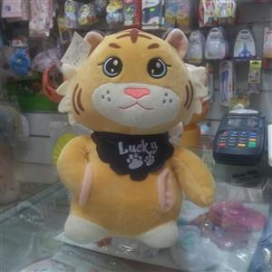 عروسک پولیشی ببر لاکی دست به جیب ارتفاع 25 سانتی متر