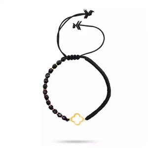 ست دستبند ونکلیف چهار تیکه با دستبند بافت توپی دستبند ونکلیف استیل دستبند کریستال و دستبند بافت با مهره طلایی