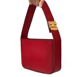 کیف دستدوز فاطر چرم رنگ قرمز ، تهیه شده از طبیعی درجه یک 