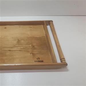 سینی چوبی دسته خراطی