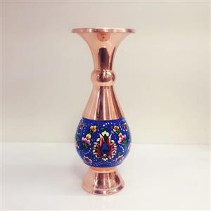 گلدان مسی مدل مس و پرداز ارتفاع 16 سانت