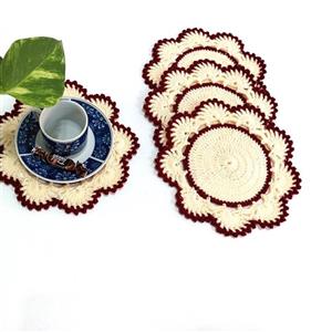 ست دو عددی زیر لیوانی بافتنی شیک و زیبا برای میز ناهار خوری