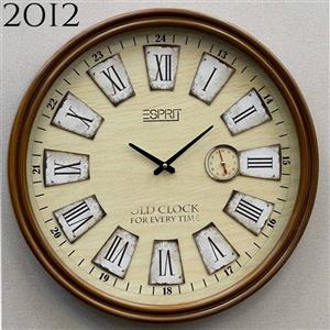 ساعت دیواری تمام چوب اسپریت 2012،دو زمانه، موتور آرام گرد، قطر 60دارای 2سال ضمانت موتوری