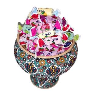 تافی میوه ای دو سر پیچ آیدین در بسته‌بندی های 1000 گرمی سلفونی