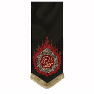 201174-بیرق حرارت مشکی 70در150 طرح یا ثارالله پارچه کج‌راه (مناسب برای محرم و صفر و عزاداری ها ومجالس مذهبی)