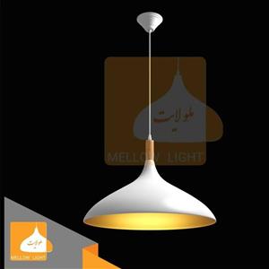 لوستر مدرن سفیدِ مات داخل طلایی، دهانه 40 سانت