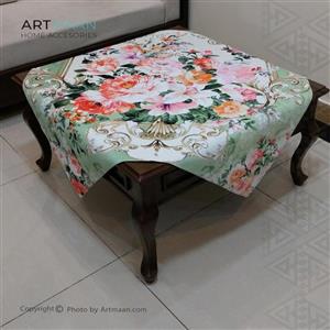 رومیزی مخمل  100x100 طرح گلها آرت مان