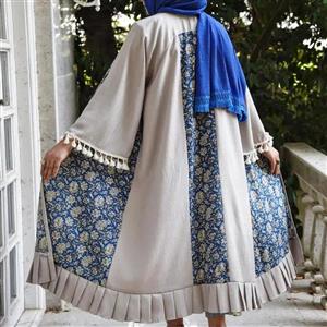 مانتوبلند پیلی دار.با پارچه شانتون نخی و باتیک هندی.قد 125 وفری سایز