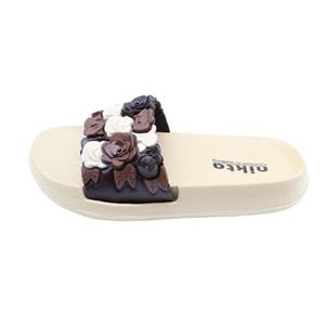 دمپایی دخترانه نیکتا طرح سه گل مدل K1-397-497-BN