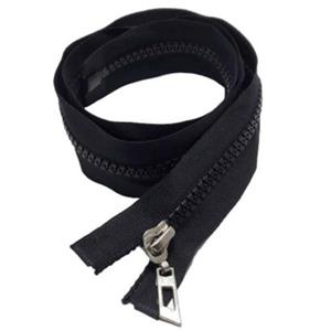 زیپ کاپشنی دنده استخوانی مشکی (90 سانتی - دنده 5)