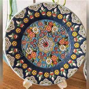 پیش دستی پذیرایی سفالی میناکاری