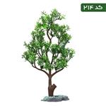 گیاه مصنوعی آکوا مارس درختچه 40 سانتی پایه پلی استر رنگ شده گیاه آکواریومی