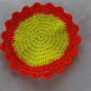 ست شش عددی زیر بشقابی قلاب بافی گرد با لبه های دالبر و رنگ سفارشی