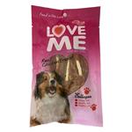 تشویقی سگ لاو می با طعم گوشت مرغ و پوست خام Love Me Soft Crunchy With Chicken Rawhide وزن 60 گرم 