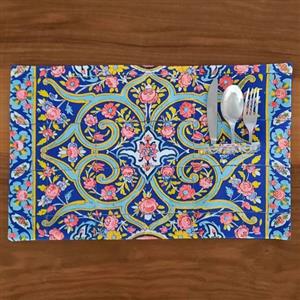 زیر بشقابی مخمل آستر دار30x50 طرح کاشیخط 2 آرتمان
