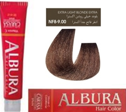 رنگ مو آلبورا مدل carasa شماره NF8-9.00 حجم 100 میلی لیتر رنگ بلوند خیلی روشن
